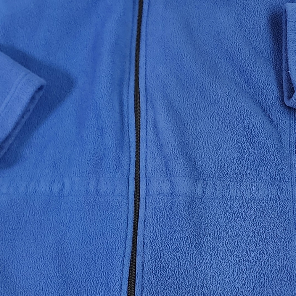 Land's End Hooded Fleece Coat Jacket Plus Women's XL 18-20 Blue Black - Picture 3 of 14
